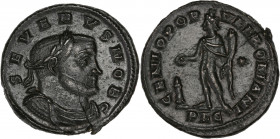 Severus II (305-306AD) Ae Follis - Lugdunum 
A/ SEVERVS NOB C
R/ GENIO POPVLI ROMANI // PLC
Extremely fine 
10.13g - 28.13mm - 5h