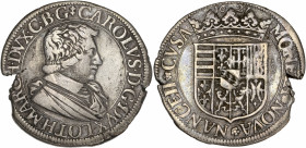 Duché de Lorraine - Charles IV - Ar - Teston - 1627
A/ CAROLVS D G DVX LOTH MARCH DVX D C B G
R/ MONETA NOVA NANCEII CVSA / 1627
Very fine 
8,58gr - 2...