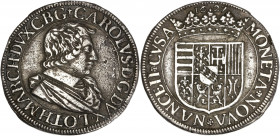 Duché de Lorraine - Charles IV - Ar - Teston - 1627
A/ CAROLVS D G DVX LOTH MARCH D C B G
R/ MONETA NOVA NANCEII CVSA / 1627
Very fine 
7,99gr - 28,90...