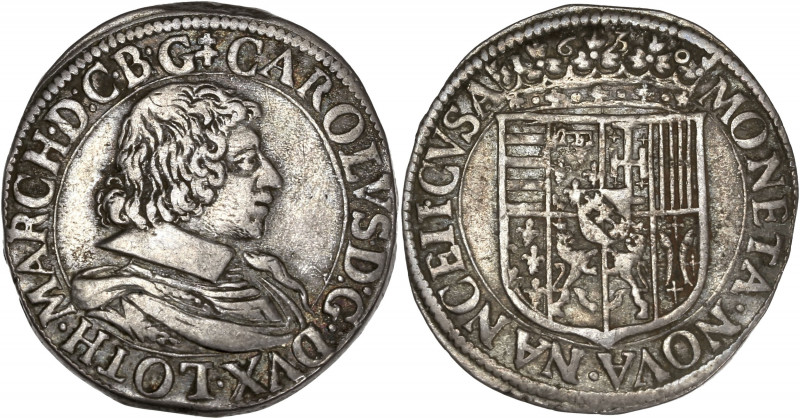 Duché de Lorraine - Charles IV - Ar - Teston - 1630
A/ CAROLVS D G DVX LOTH MARC...