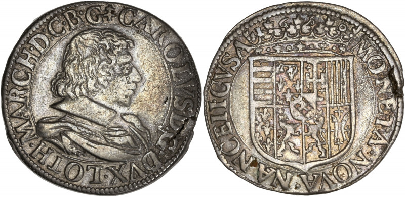 Duché de Lorraine - Charles IV - Ar - Teston - 1630
A/ CAROLVS D G DVX LOTH MARC...