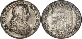 Duché de Lorraine - Charles IV - Ar - Teston - 1668
A/ CAROLVS IIII D G LOTH ET DVX
R/ MONETA NOVA NANCEII CVSA / 1668
Very fine 
8,00gr - 28,68mm -