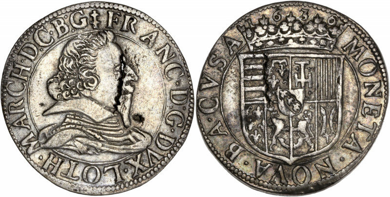 Comté de Salm - Francois II - Ar - Teston - 1628
A/ FRANC II D G DVX LOTH MAR D ...