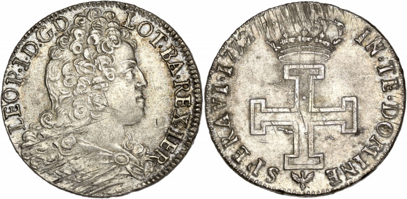 Duché de Lorraine - Léopold I - Ar - Teston - 1712
A/ LEOP I D G D LOT BA REX IE...