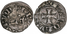 Charles IV (1322-1328) - Bi - Parisis simple
A/ KAROLVS REX 
R/ FRANCORVM 
0,71gr - 16,24mm - TB, Rare
