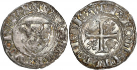 Charles VI le Fou (1380-1422) Ar - Blanc dit Guénar - Paris 
A/ KAROLVS FRANCORV REX
R/ SIT NOME DNI BENEDICTV
3,11g - 26.04mm - SUP + ; très jolie pa...