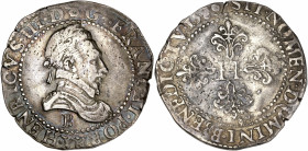 Henri III (1574-1589) - Ar - Franc au col plat
1586 B - Rouen
A/ HENRICVS III D G FRAN ET POL REX
R/ SIT NOMEN DOMINI BENEDICTV 1586
13,43g - 33,51mm ...