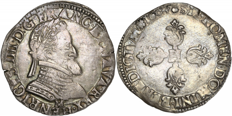 Henri IV (1589-1610) - Ar - Demi-franc
1604 M - Toulouse
A/ HENRICVS IIII D G FR...