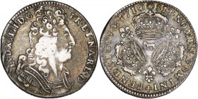 Louis XIV (1643-1715) - Ar - Quart d'écu de bearn aux trois couronnes 
1710 - Pau
A/ LVD XIII D G FR ET NA RE B
R/ SIT NOMEN DOMINI BENEDICTVM 1710 
1...