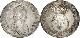 Louis XV (1715-1774) - Ar - Ecu Vertugadin
1717 A - Paris 
A/ LUD XV D G FR ET NAV REX 
R/ SIT NOMEN DOMINI BENEDICTVM 1717
30,35g - 42,75mm - TTB-
