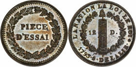 Convention (1792-1795) - Bronze - Essai du 12 deniers 
ND (1793)
A/ PIECE D'ESSAI
R/ LA NATION LA LOI LE ROI 1793 5 DE LA LIB 
9,88g - 30,57mm - SPL -...