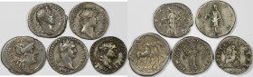 Lot of 5 denarii 
Lot sold as is , no returns