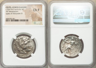 DANUBE REGION. Balkan Tribes. Imitating Alexander III the Great. 3rd century BC or later. AR tetradrachm (27mm, 1h). NGC Choice Fine. Celtic issue imi...