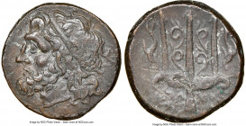SICILY. Syracuse. Hieron II (ca. 275-215 BC). AE litra (18mm, 2h). NGC XF. Head of Poseidon left, wearing taenia / ΙΕΡΩ-ΝΟΣ/Θ-Φ, trident head, dolphin...