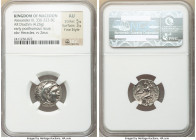 MACEDONIAN KINGDOM. Alexander III the Great (336-323 BC). AR drachm (17mm, 4.26 gm, 11h). NGC AU 5/5 - 3/5, Fine Style. Early posthumous issue of Lamp...