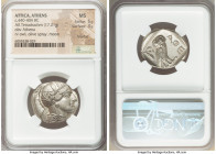 ATTICA. Athens. Ca. 440-404 BC. AR tetradrachm (25mm, 17.21 gm, 5h). NGC MS 5/5 - 3/5, brushed. Mid-mass coinage issue. Head of Athena right, wearing ...