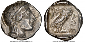 ATTICA. Athens. Ca. 440-404 BC. AR tetradrachm (25mm, 17.11 gm, 4h). NGC AU 5/5 - 4/5. Mid-mass coinage issue. Head of Athena right, wearing earring, ...