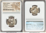 ATTICA. Athens. Ca. 440-404 BC. AR tetradrachm (23mm, 17.18 gm, 7h). NGC Choice XF 5/5 - 5/5. Mid-mass coinage issue. Head of Athena right, wearing ea...