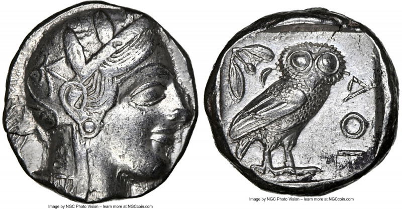 ATTICA. Athens. Ca. 440-404 BC. AR tetradrachm (23mm, 17.14 gm, 3h). NGC Choice ...