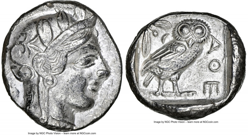 ATTICA. Athens. Ca. 440-404 BC. AR tetradrachm (23mm, 17.22 gm, 10h). NGC XF 5/5...