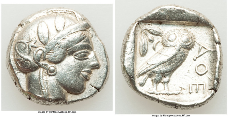 ATTICA. Athens. Ca. 440-404 BC. AR tetradrachm (24mm, 17.16 gm, 3h). VF. Mid-mas...