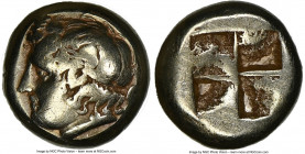 IONIA. Phocaea. Ca. 477-388 BC. EL sixth stater or hecte (10mm, 2.51 gm). NGC Fine 5/5 - 3/5. Head of young Dionysus left, wreathed in ivy, seal swimm...