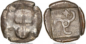 LYCIAN DYNASTS. Mithrapata (ca. 390-360 BC). AR sixth-stater (13mm, 3h). NGC Choice XF. Uncertain mint. Lion scalp facing / MEΘ-PAΠ-AT-A, triskeles wi...