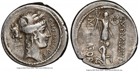 C. Memmius C.f. (ca. 56 BC). AR denarius (19mm, 3.86 gm, 4h). NGC VF 4/5 - 2/5, bankers marks, graffito, scuff. Rome. C•MEMMI•C•F, head of Ceres right...