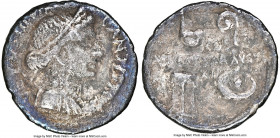 Augustus (27 BC-AD 14), with C. Antistius Vetus, as moneyer. AR denarius (19mm, 3.34 gm, 11h). NGC VF 4/5 - 1/5. Rome, 16 BC. C•ANTISTIVS-VETVS•III•VI...