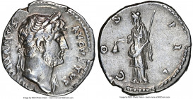 Hadrian (AD 117-138). AR denarius (18mm, 3.27 gm, 5h). NGC Choice VF 5/5 - 3/5. Rome, AD 124-125. HADRIANVS-AVGVSTVS, laureate head of Hadrian right, ...