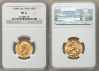 George V gold Sovereign 1924-M MS63 NGC, Melbourne mint, KM29, S-3999. AGW 0.2355 oz. 

HID09801242017

© 2020 Heritage Auctions | All Rights Rese...