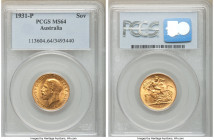 George V gold Sovereign 1931-P MS64 PCGS, Perth mint, KM32.

HID09801242017

© 2020 Heritage Auctions | All Rights Reserved
