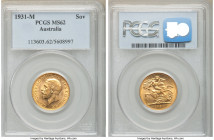 George V gold Sovereign 1931-M MS62 PCGS, Melbourne mint, KM32. AGW 0.2355 oz. 

HID09801242017

© 2020 Heritage Auctions | All Rights Reserved