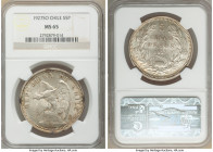 Republic 5 Pesos 1927-So MS65 NGC, Santiago mint, KM173.1. Light golden toning upon silvery surfaces.

HID09801242017

© 2020 Heritage Auctions | ...