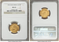 Republic gold 2-1/2 Pesos 1913 MS65 NGC, KM194. Mintage: 18,000. The finest certified of this one year type.

HID09801242017

© 2020 Heritage Auct...