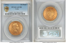 Republic gold 10 Pesos 1916 AU58 PCGS, Philadelphia mint, KM20. Butterscotch gold color. AGW 0.4838 oz. 

HID09801242017

© 2020 Heritage Auctions...