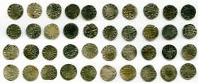 20-Piece Lot of Uncertified Assorted Deniers ND (12th-13th Century) VF, Includes (14) Le Marche, (1) Deols and (5) St. Martial. Average size 19.2mm. A...