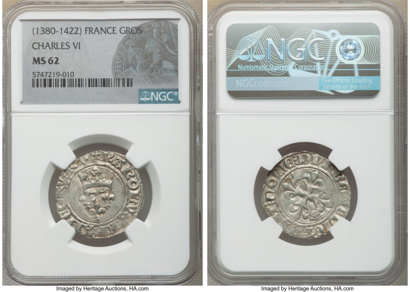 Charles VI Gros ND (1380-1422) MS62 NGC, Dup-387. 26mm. 

HID09801242017

© ...