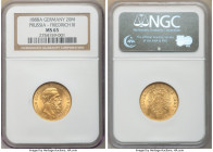 Prussia. Wilhelm II gold 20 Mark 1888-A MS65 NGC, Berlin mint, KM516, J-250. 

HID09801242017

© 2020 Heritage Auctions | All Rights Reserved