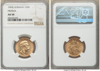 Prussia. Wilhelm II gold 20 Mark 1909-J AU58 NGC, Hamburg mint, KM521. AGW 0.2305 oz. 

HID09801242017

© 2020 Heritage Auctions | All Rights Rese...