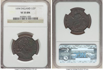 William & Mary 1/2 Penny 1694 VF35 Brown NGC, KM475.3.

HID09801242017

© 2020 Heritage Auctions | All Rights Reserved