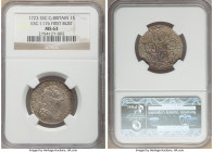 George I "South Sea Company" Shilling 1723-SSC MS63 NGC, KM539.3, S-3647, ESC-1176. First bust. Alternating C & SS in reverse angles (South Sea Compan...