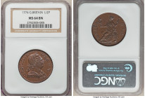 George III 1/2 Penny 1774 MS64 Brown NGC, KM601, S-3774. Glossy brown with silver-blue tone and residual red in recesses.

HID09801242017

© 2020 ...