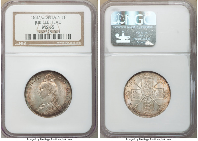 Victoria Florin 1887 MS65 NGC, KM762, S-3925. Jubilee head type. 

HID09801242...