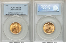 Victoria gold Sovereign 1889 MS64 PCGS, KM767, S-3866B. Jubilee head. Whirling luster and butterscotch toned. 

HID09801242017

© 2020 Heritage Au...