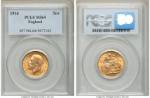 George V gold Sovereign 1916 MS64 PCGS, KM820. AGW 0.2355 oz. 

HID09801242017

© 2020 Heritage Auctions | All Rights Reserved