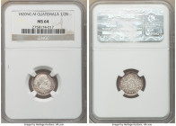 Ferdinand VII 1/2 Real 1820 NG-M MS64 NGC, Nueva Guatemala mint, KM60. Typical die rust visible in the moderately reflective fields, with soft mauve c...