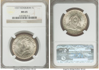 Republic Lempira 1937 MS65 NGC, KM75. Lightly toned golden and argent toning with underlying luster. 

HID09801242017

© 2020 Heritage Auctions | ...