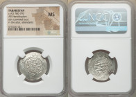 Abbasid Governors of Tabaristan. Anonymous Hemidrachm Uncertain Date MS NGC, Tabaristan mint, A-73. Anonymous type with Afzut in front of bust in plac...
