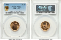 George VI gold Proof 1/2 Pound 1952 PR66 PCGS, Pretoria mint, KM42. AGW 0.1177 oz. 

HID09801242017

© 2020 Heritage Auctions | All Rights Reserve...